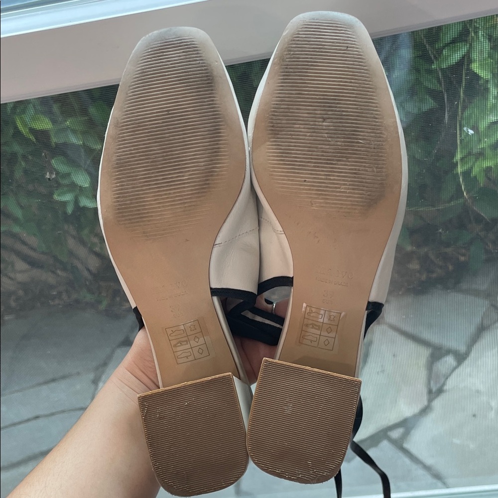 Anthropologie x Maeve Ballet Ankle Wrap Heels ivory - Picture 6 of 16